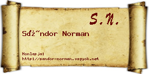 Sándor Norman névjegykártya