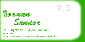 norman sandor business card